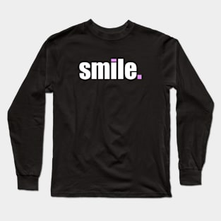 'Smile' Contemporary Design Text Slogan Long Sleeve T-Shirt